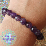 Load image into Gallery viewer, Amethyst Bead Bracelet 8mm