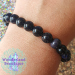 Load image into Gallery viewer, Blue Goldstone Bead Bracelet 8mm