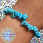 Load image into Gallery viewer, Blue Howlite Chip Bracelet