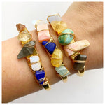 Load image into Gallery viewer, Multi 5 Gemstone Crystal Cuff Bracelet