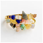 Load image into Gallery viewer, Multi 5 Gemstone Crystal Cuff Bracelet