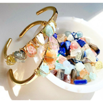 Load image into Gallery viewer, Multi 5 Gemstone Crystal Cuff Bracelet