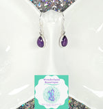Load image into Gallery viewer, Wonderland Beautique - Teardrop Amethyst Earrings (Med)