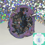 Load image into Gallery viewer, Wonderland Beautique - Rainbow Titanium Aura Druzy Geode Ring