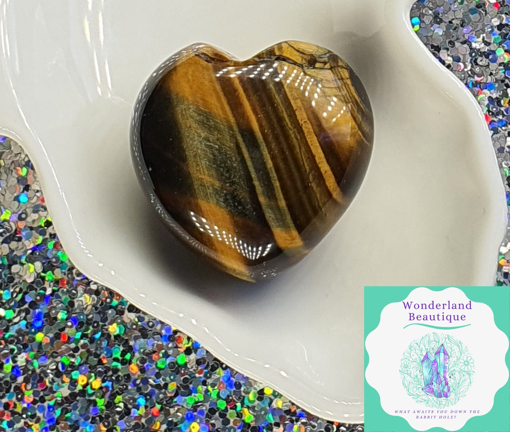 Wonderland Beautique - Golden Tigers Eye Heart