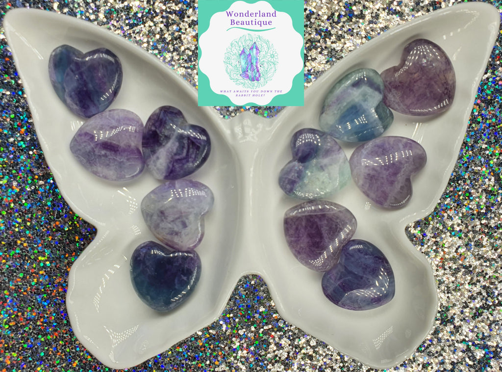 Wonderland Beautique - Mini Rainbow Fluorite Heart