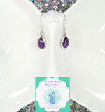 Load image into Gallery viewer, Wonderland Beautique - Teardrop Amethyst Earrings (Med)
