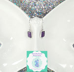 Load image into Gallery viewer, Wonderland Beautique - Rectangular Amethyst Earrings
