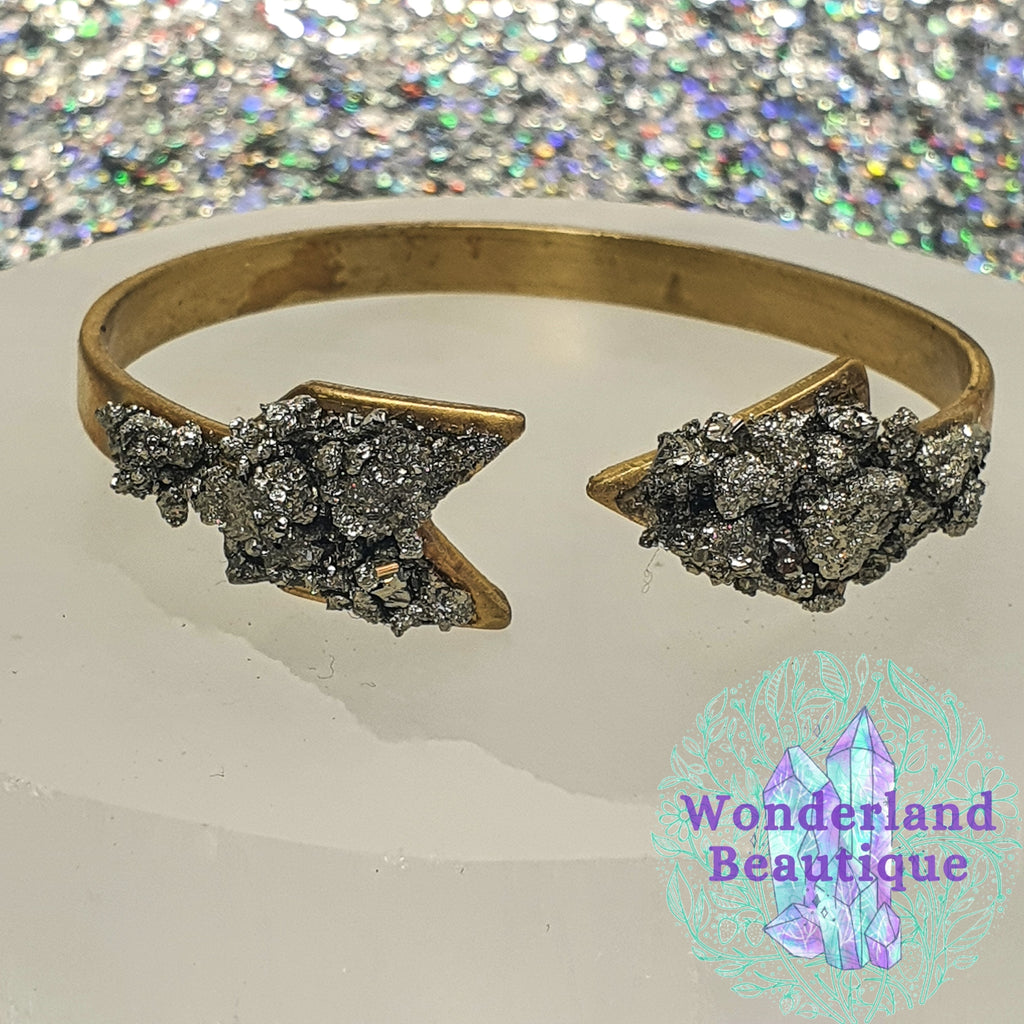 Wonderland Beautique - Pyrite Arrow Cuff Bracelet