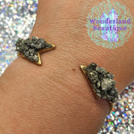 Load image into Gallery viewer, Wonderland Beautique - Pyrite Arrow Cuff Bracelet
