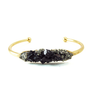 Wonderland Beautique - Raw Black Tourmaline Cuff Bracelet